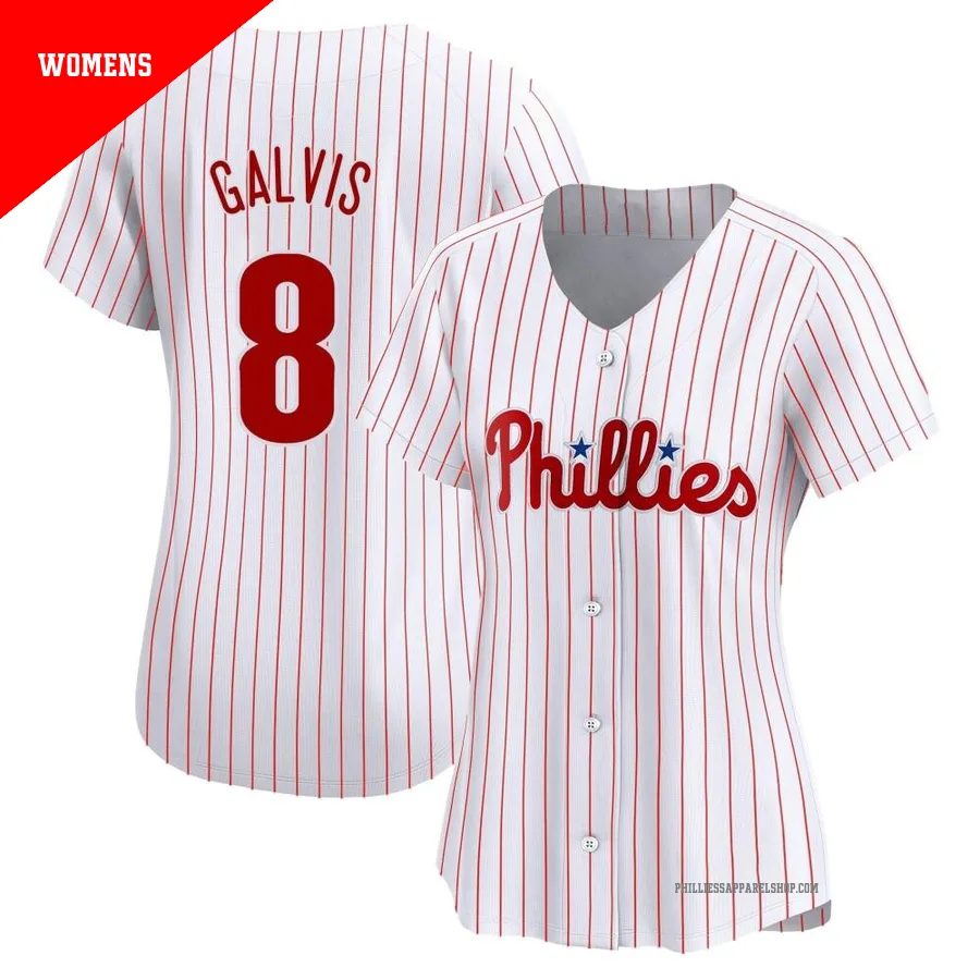 Philadelphia Phillies ＃8 Freddy Galvis Women's White Limited Home Jersey
