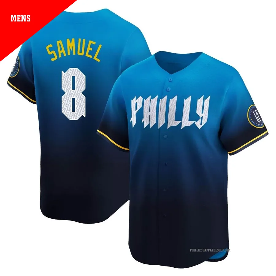 Philadelphia Phillies ＃8 Juan Samuel Men's Blue Limited 2024 City Connect Jersey